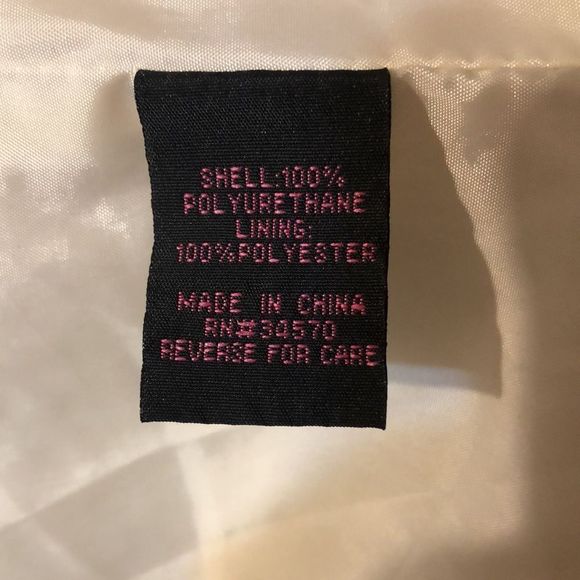 B Sweet leather like cream motorcycle style jacket size large feels fabulous - Picture 9 of 10